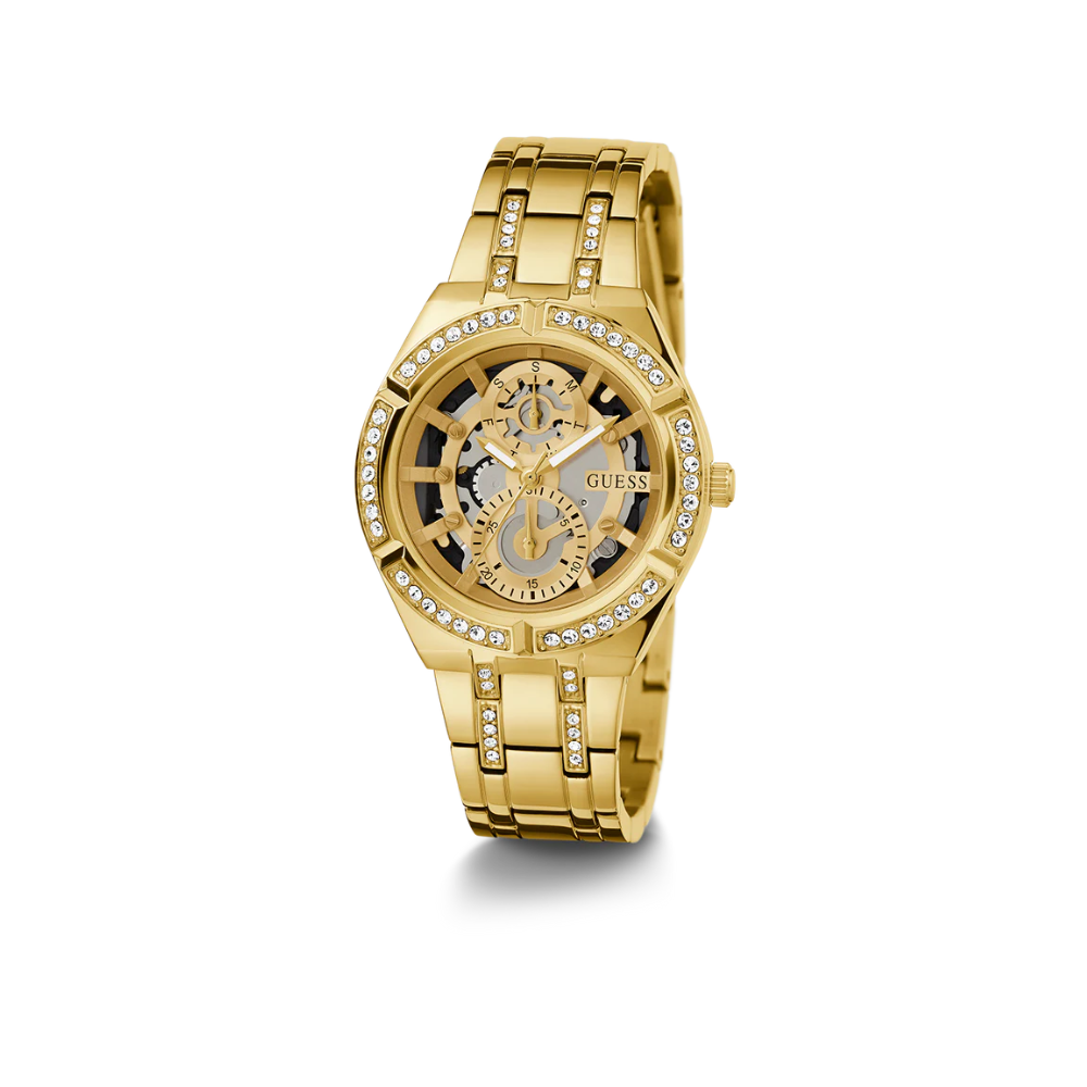 Montre multifonctions Guess pour femme, couleur or