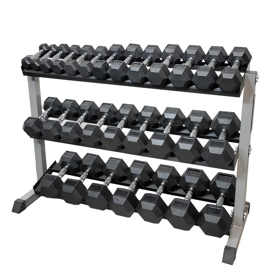 Hex Dumbbell Package 6 (1kg - 22.5kg + Rack)