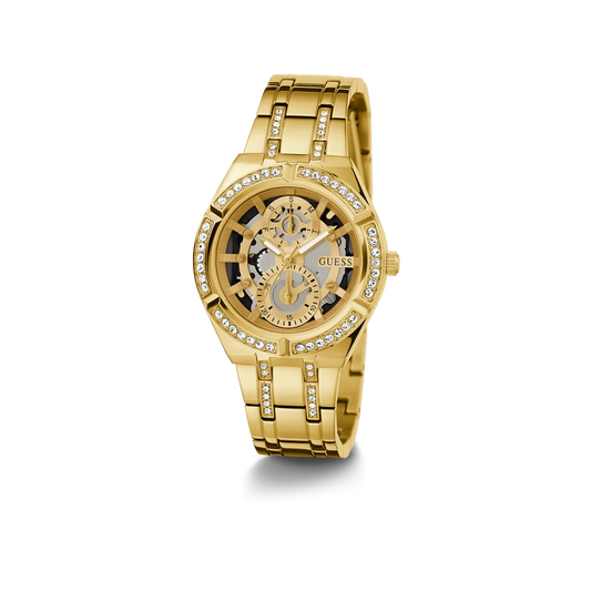 Montre multifonctions Guess pour femme, couleur or