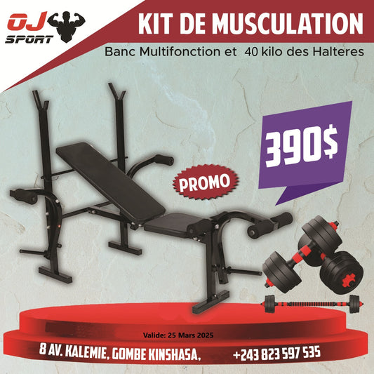 Combo Bench Press + 40kg Dumbbell Kit
