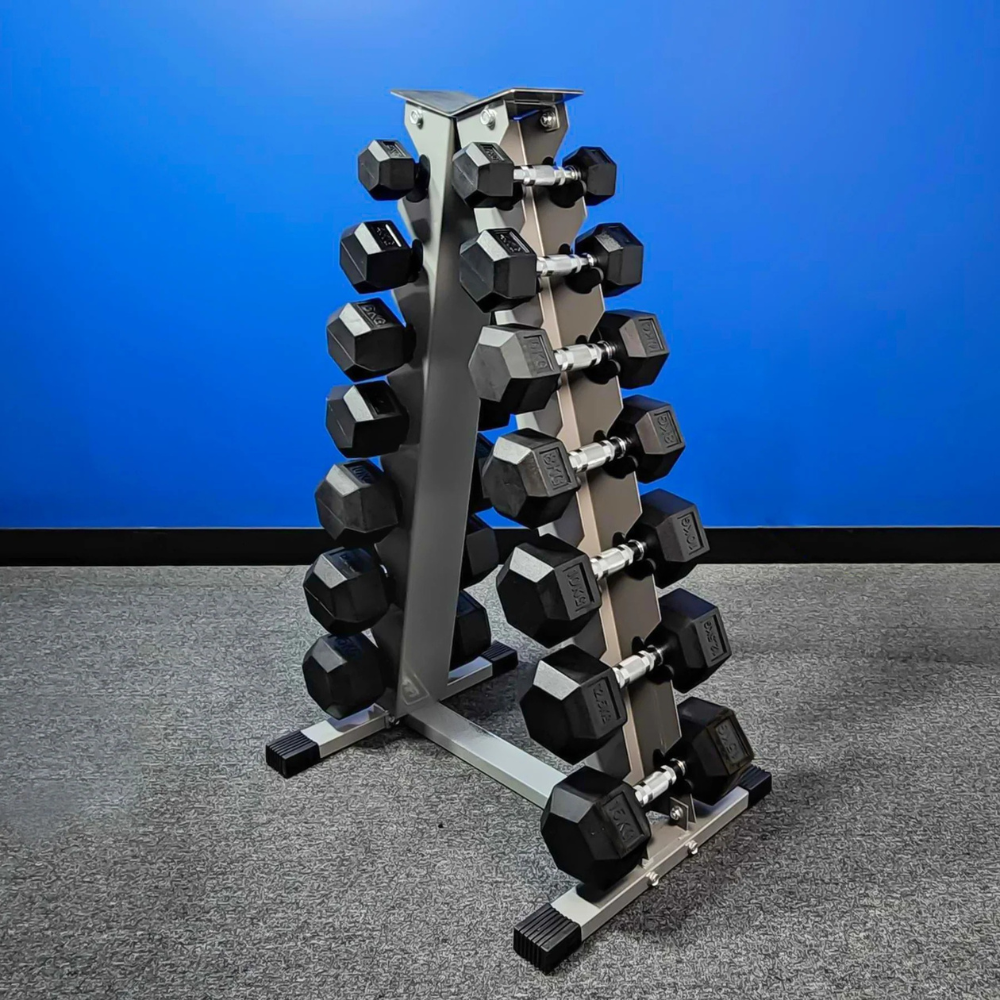 Hex Dumbbell Package 3 (Assorted 2kg - 15kg + Rack)