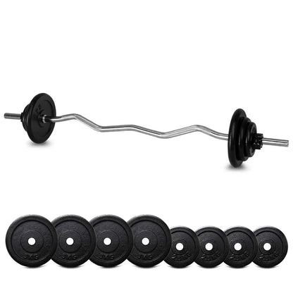 35kg Standard Ez Curl Barbell Set