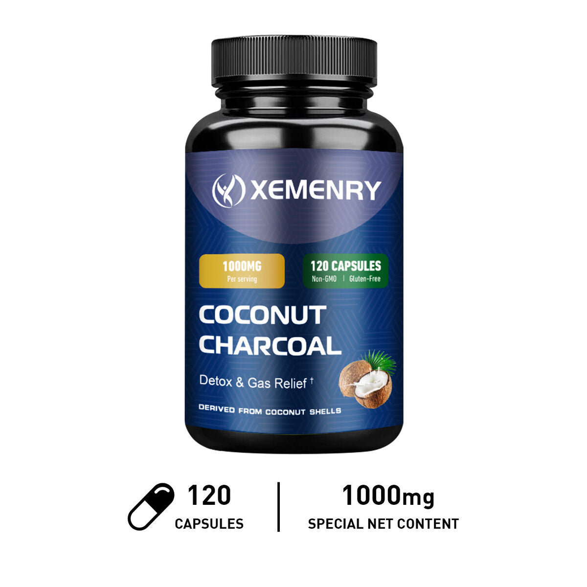 Coconut Charcoal - Xemenry 120 Capsules